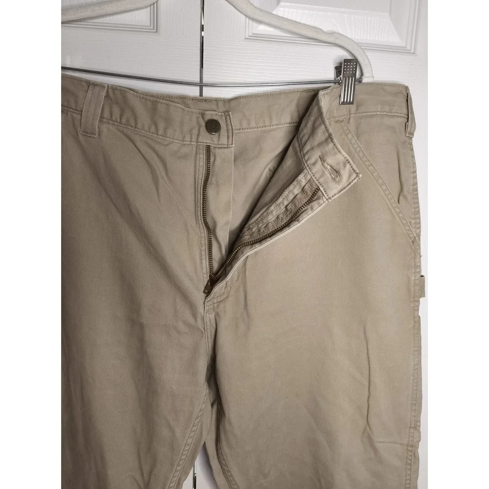 Carhartt‎ Men's 40x34 Relaxed Fit Tan Khaki Carpenter Work Jeans 2865